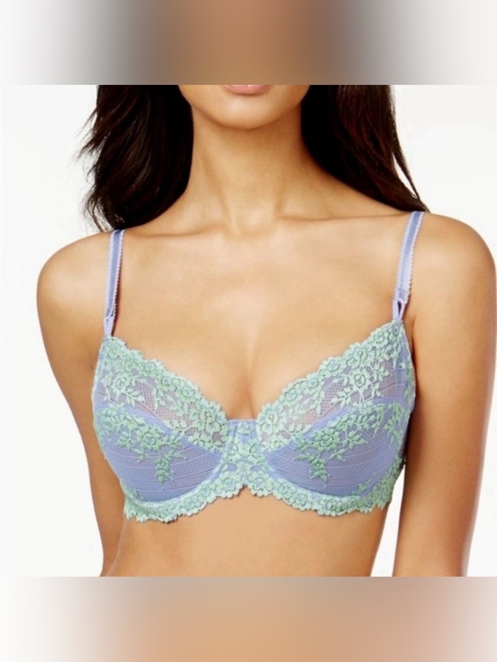 Wacoal Embrace Lace Underwire Bra in Lilac And Green Size 34DD